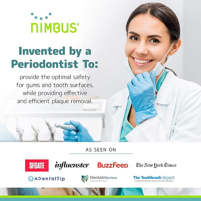 NIMBUS Extra Soft Toothbrushes (Regular Head) Periodontist Design Tapered Bristles for Sensitive Teeth and Receding Gums, Individually Wrapped Plaque Remover Travel Toothbrush (10 Pack, Colors Vary)