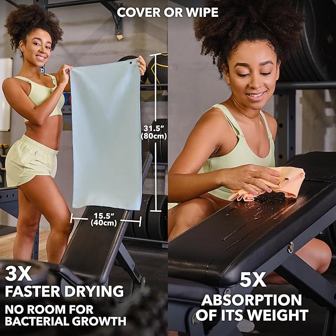 Microfiber Workout Towels - Quick Dry, Highly Absorbing, Odor-Free, for Women & Men - Gym Sweat Sports Towel for Hot Yoga, Tennis, Running, Exercise, Working Out, Camping, Set of 5 Pastel-StrideForce Fitness