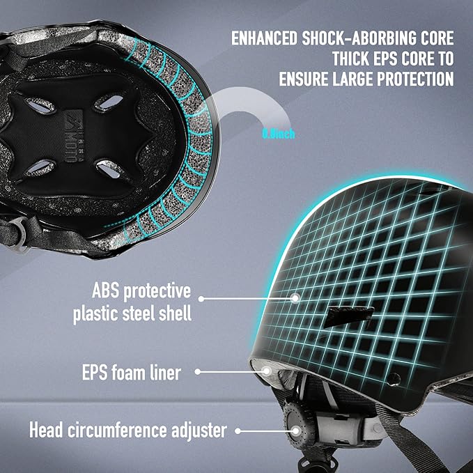 Skateboard Helmet for Adults - Adjustable Certified Safety Adults Helmet for Skateboarding Bike Bicycle Scooter Cycling Skate Skating Multisport Helmets for Women Men Boys Girls Kids Youth-StrideForce Fitness