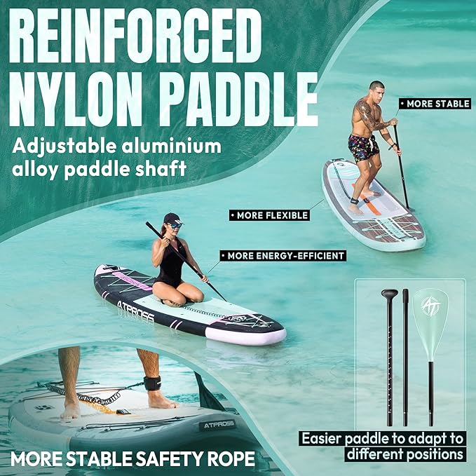 11'6"x35" Inflatable Paddle Board, 450lbs Extra Wide Stand Up Paddleboard for Adults with Premium SUP Accessories Kit & Backpack, Blow Up Kayak Non-Slip Stable Deck Boat for Yoga Fishing Surf-StrideForce Fitness