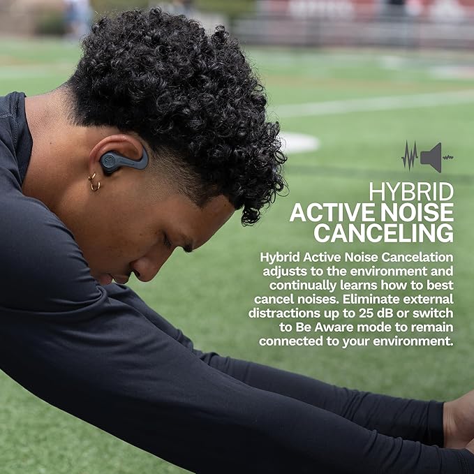 JLab JBuds Sport ANC 4 True Wireless Bluetooth Earbuds + Charging Case, Graphite, Swipe + Touch Controls, Hybrid Active Noise Cancelation, Multipoint Connect, Customized Settings App-StrideForce Fitness