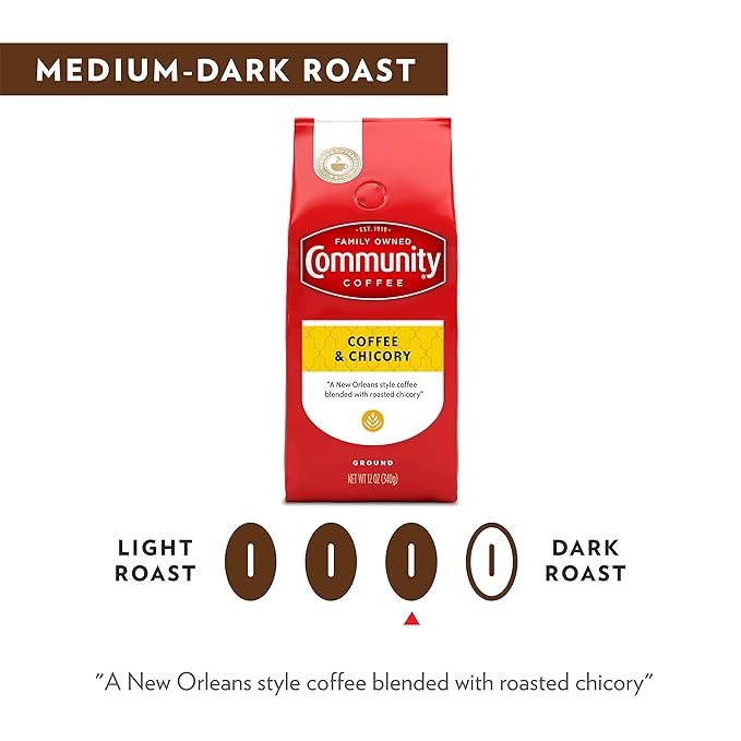 Community Coffee Coffee & Chicory Blend 32 Ounces, Medium Dark Roast Ground Coffee, 32 Ounce Bag (Pack of 2)-StrideForce Fitness