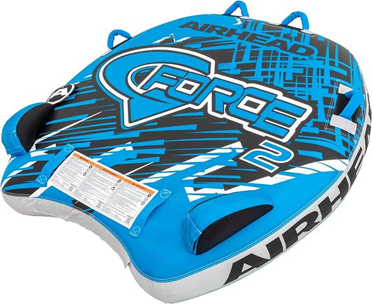 Airhead G-Force Inflatable Towable Tube | 2-4 Rider Models | Dual Tow Points | Full Nylon Cover | Kwik-Connect | Patented Speed Valve | Boat Tubes and Towables-StrideForce Fitness