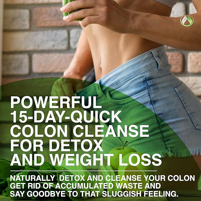 THE ENCLARE NUTRITION Colon Cleanse 15 Day Gut Cleanse Pills. Colon Cleanser for Women & Men. Psyllium, Probiotic Laxatives for Constipation, Bloating Relief, Detox Cleanse for Weight Loss Support (1)-StrideForce Fitness