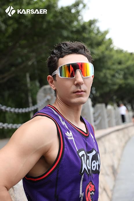 Karsaer Vision Sports Sunglasses Cycling Glasses Baseball Softball Sunglasses Unisex for Adult Youth Kids Boys Girls 8-16-StrideForce Fitness