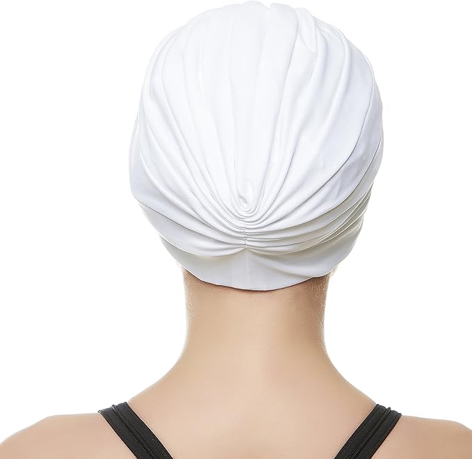 BEEMO Swim Caps for Women Swimming Turban Polyester Latex Lined Pleated for Ladies-StrideForce Fitness