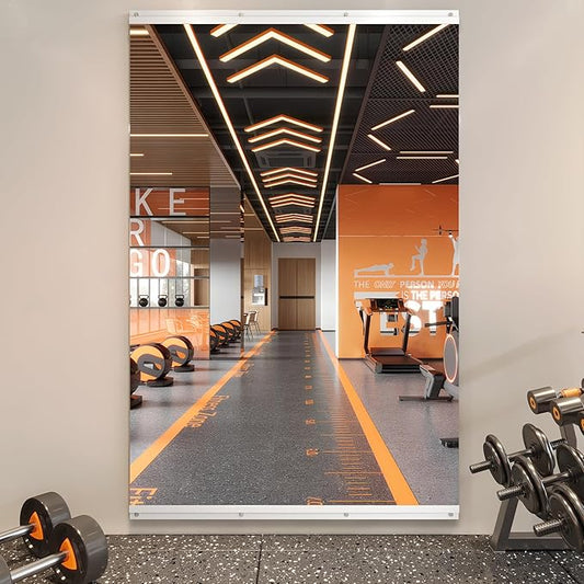 ROOMTEC Workout Mirrors for Home Gym 60"x36", Large Wall Mirror Full Length for Fitness, Yoga, Big Wall Mounted Frameless Glass Mirror for Garage, Dance Studio, Bedroom-StrideForce Fitness