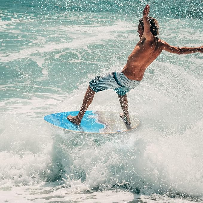 seething 35 Inch Skimboard with High Gloss Coat Wood Skim Board for Beginners,Kids, Teenagers, Adults and All Skimming-StrideForce Fitness
