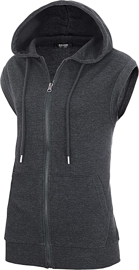 GIVON Women's Lightweight Hooded Vest Sleeveless 1/4 Zip Pullover Casual Hoodie Sweatshirt with Pockets