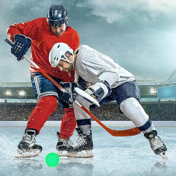 Elcoho Ice Hockey Puck, Glow in The Dark Party Pucks, Green Floor Puck Bulk with Drawstring Bag for Youth Adults Outdoor Indoor Sports Games Practicing & Training-StrideForce Fitness