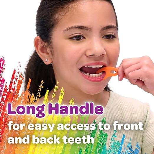 GUM Crayola Twistables Kids Flossers with Fluoride - Designed for Little Hands - Three Fun Fruit Flavors - Easy to Use Kids Floss Picks for Children Ages 3+, 90 Count (Pack of 4)