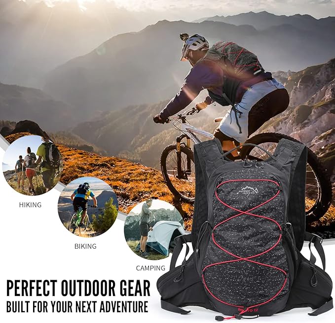 Hydration Pack Backpack, Lightweight Water Backpack with 2L Leakproof Hydration Bladder Daypack for Men Women,Running Hydration Vest for Outdoor Trail-StrideForce Fitness