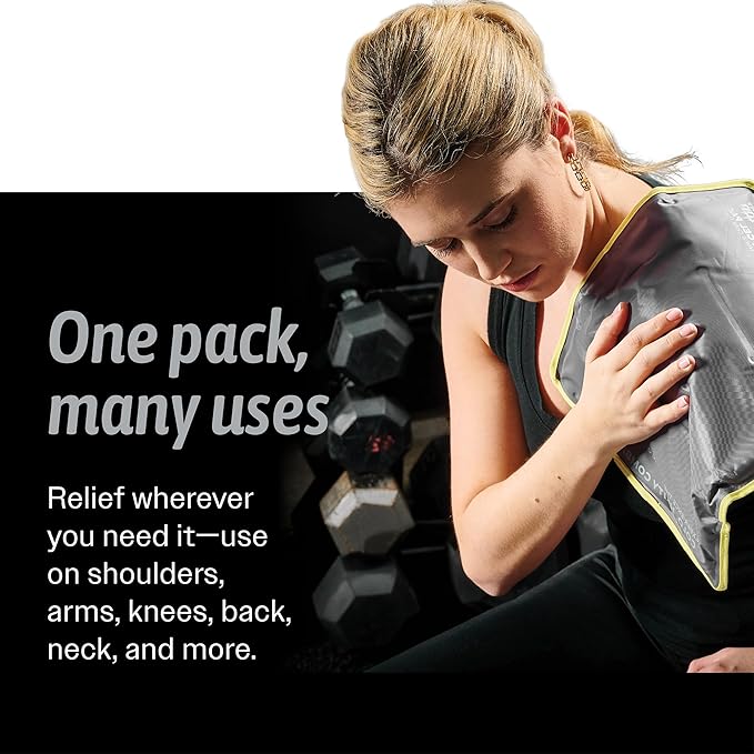 Hot & Cold Reusable Gel Packs (Large, 2 Pack) Flexible Soft Compress - Ice & Heat Therapy for Injuries, Back, Shoulder, Hip, Knee, Joint Pain, Swelling, Bruises, Post Surgery - Sport Temp-StrideForce Fitness