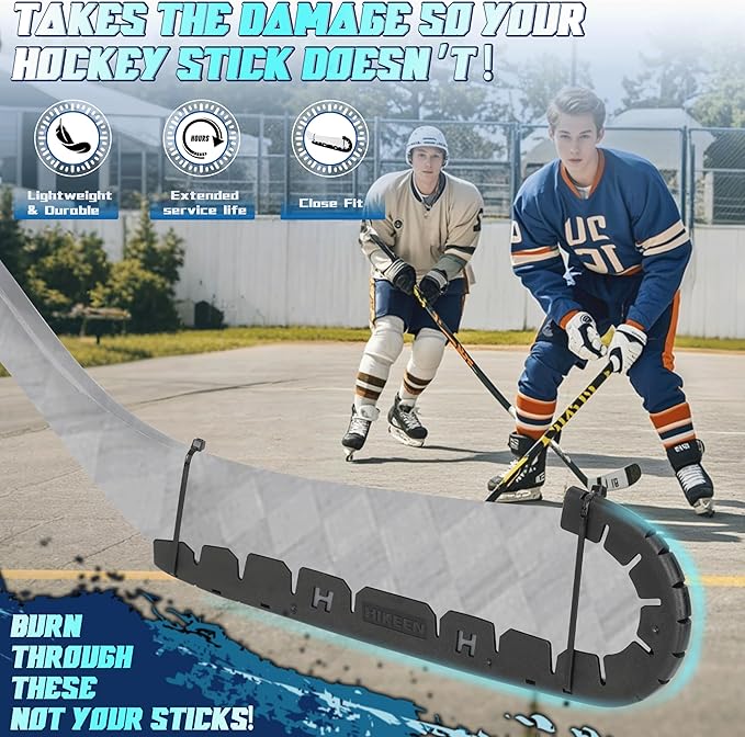 Hikeen Stick Blade Protector with 25 Wrap Ties,Wear-Resistant Hockey Blade Guard for Off Ice Training, Street Hockey, Universal Ice Hockey Traning Fit Kids, Intermediate, Senior Sticks-StrideForce Fitness