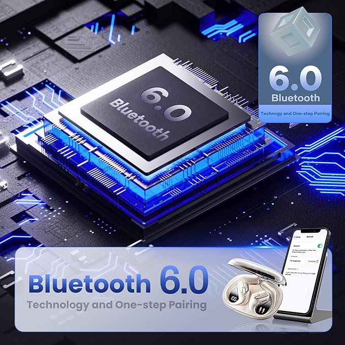 Open Ear Earbuds Wireless Bluetooth Headphones - 80Hrs Playtime Wireless Ear buds with 18.2mm Drivers Stereo Sound, Touch Control Earphones IPX7 Waterproof Bluetooth 5.4 for Running Fitness Workout-StrideForce Fitness