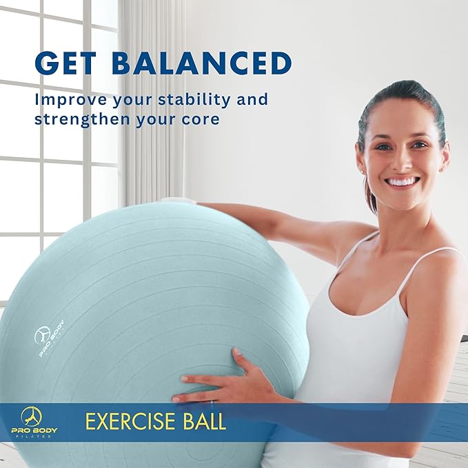 ProBody Pilates Yoga Ball - Fresh Colors Exercise Ball for Stability, Pregnancy, Workout & Physical Therapy-StrideForce Fitness