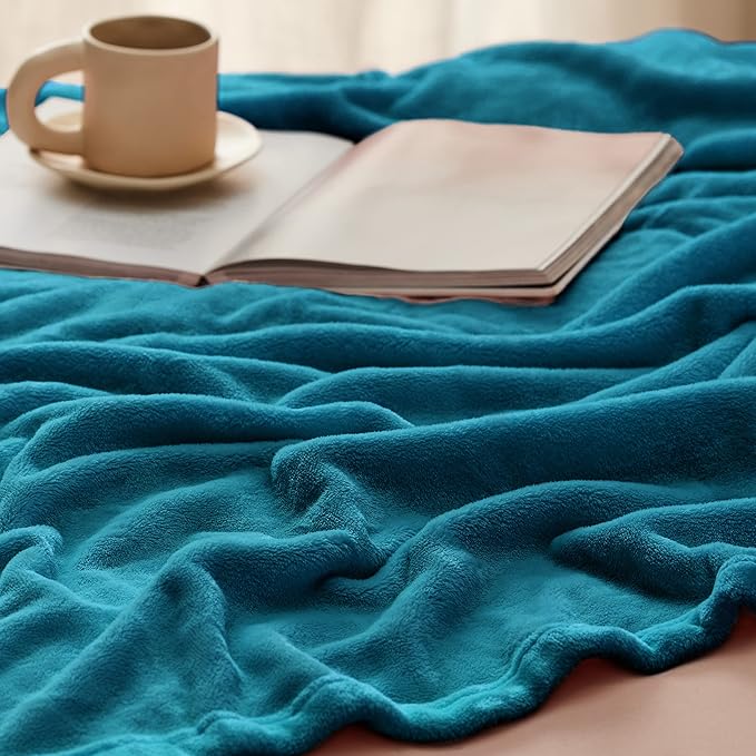 Bedsure Fleece Throw Blanket Teal - 300GSM Blankets for Couch, Sofa, Bed, Soft Lightweight Plush Cozy Throws for Toddlers, 50x60 inches-StrideForce Fitness