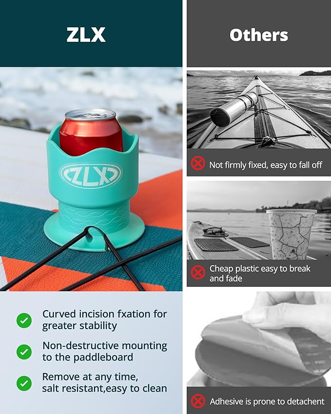 ZLX Cup Paddle Board Kayak Cup Holder, Stand Up Paddle Board Cup Holder Paddleboard Accessories Surfboards, Canoes Kayak Holder for Types of Cup Bottle Drink-StrideForce Fitness
