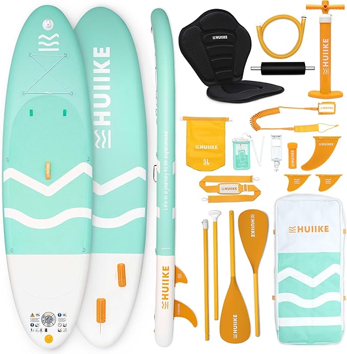 Inflatable Paddle Board for Adults with Accessories Included, Oar, Fins, Pump. Stand Up Paddleboard Great Stability and Resistance. 10’ x 33" x 5.9", Maximum Load 286 lb-StrideForce Fitness