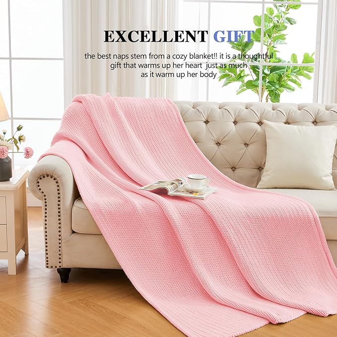 L'AGRATY Knitted Weighted Blanket - 60"x80" 15lbs Cooling Chunky Knit Heavy Blanket for Adults Braided Crochet Throw Thick Cable Yarn Knit Decorative No Beads Evenly Weighted Machine Washable-StrideForce Fitness