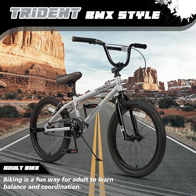 20 24 26 Inch BMX Race Bike Trident Bicycles Beginner-Level to Advanced Riders with 2 Pegs, Multiple Colors-StrideForce Fitness