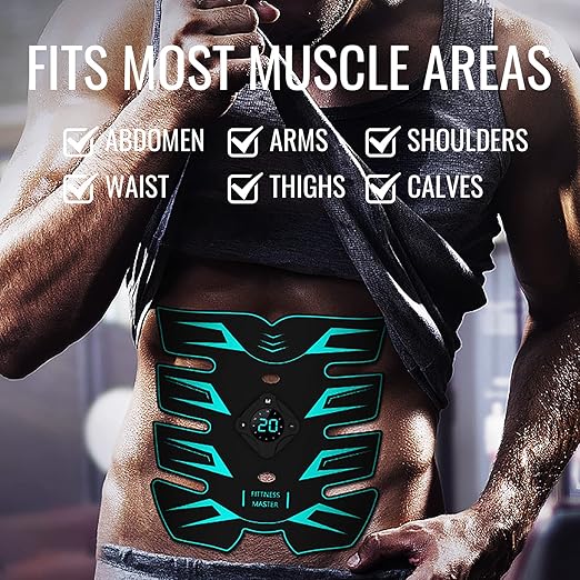 Abs Stimulator, EMS Muscle Stimulator Fitness Equipment for Abdomen Arms Shoulder Back Leg Hip, Ab Stimulator for Women & Men-StrideForce Fitness