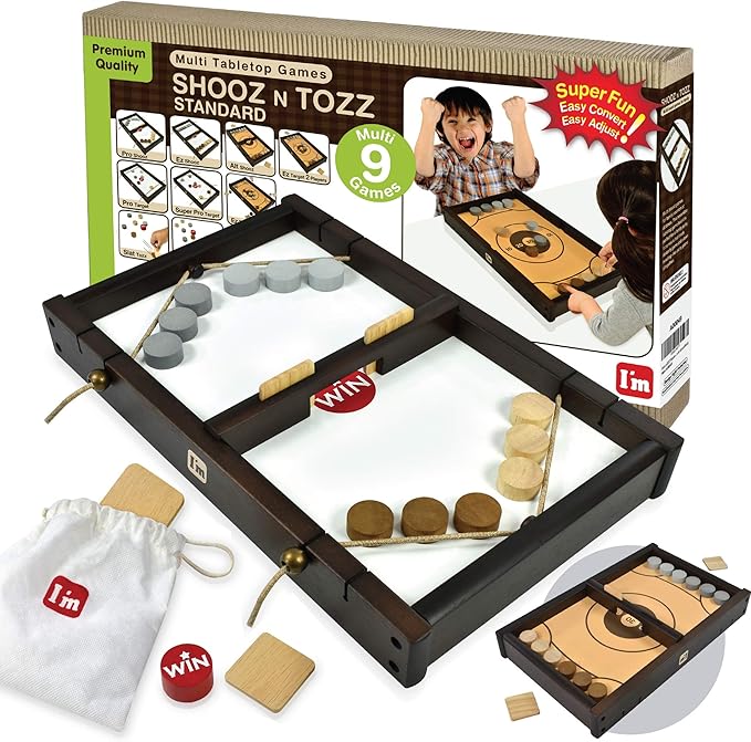 Shooz n TOZZ: Wooden Multi Tabletop Indoor Portable Board Games for Kids and Family-StrideForce Fitness