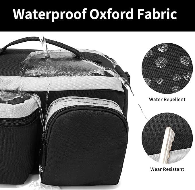 Bike Rear Rack Bag Waterproof Ebike Mountain Bicycle Saddle Bag 12L Cycling Pannier Trunk with Reflector & Shoulder Strap for Commuter Travel Outdoor-StrideForce Fitness