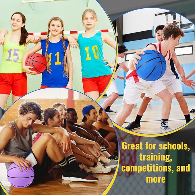 Jerify 12 Pack Official Size Rubber Basketballs for Kids Child Junior Youth Indoor Outdoor Sports Basket Balls with Pump Back to School Student Gifts Operation Christmas Bulk Items-StrideForce Fitness