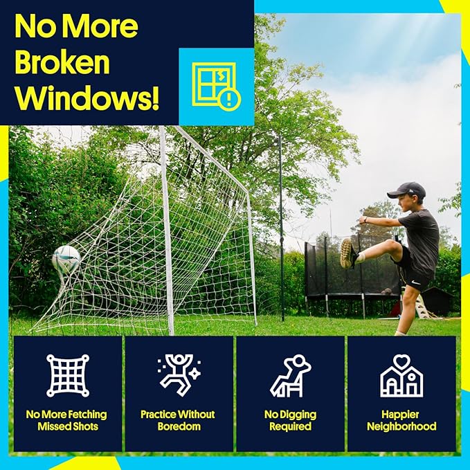 3-in-1 Soccer Training Rebounder & Goal Backstop Net - Soccer Goal for Volley, Passing, Solo Training - Outdoor Sports, Backyard Games-StrideForce Fitness