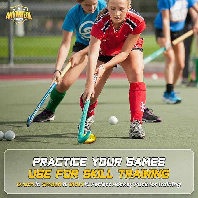 Nature Bound The Anywhere Puck Foam Hockey Training Puck (6 Pack with Drawstring Storage Bag), for Children and Adults, Indoor and Outdoor Use-StrideForce Fitness