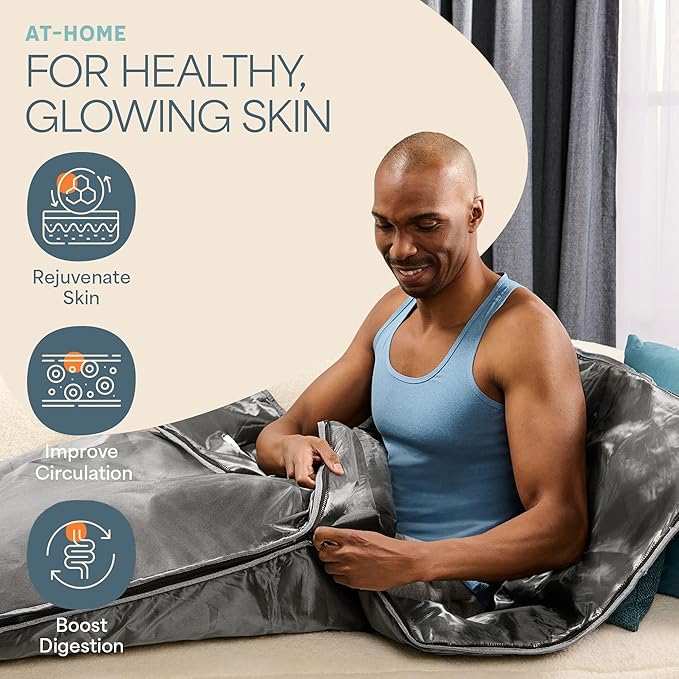 Lifepro BioRemedy Infrared Sauna Blanket – Available in 5 Colors – Portable Far Infrared Home Sauna Bag for Detox, Tension, and Relaxation – Adjustable Temp (86–158°F) & Timer – Includes Detox Wraps-StrideForce Fitness