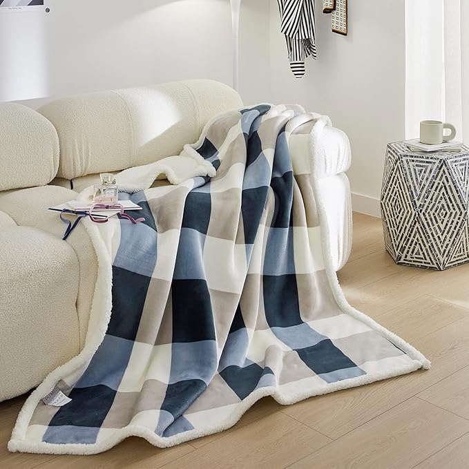 PU MEI 50"x60" Sherpa Fleece Blanket - Soft, Cozy, Thick and Warm for Couch, Sofa or Bed-StrideForce Fitness