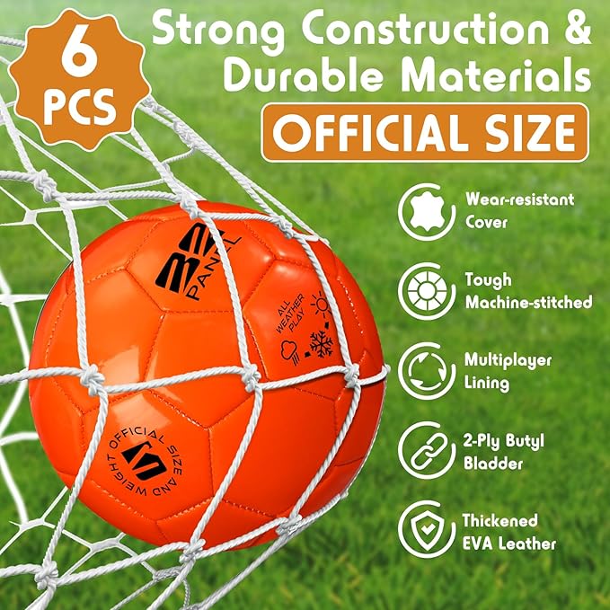 Deflated Soccer Balls with Pump Bulk Outdoor and Indoor Training Practice Soccer Ball Machine Stitched for Sports Birthday Gift Party Supplies-StrideForce Fitness