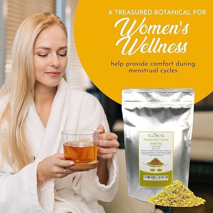 Green Hill Tea Osmanthus Flower Dried – Premium– Fragrant Osmanthus Dried Flowers -Loose Leaf Osmanthus Tea – 100% Pure, Natural, Non-GMO – Great for Brewing, Baking & Infusions 4 OZ-StrideForce Fitness