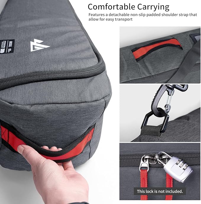 Unigear Ski Bag for Air Travel, 360° Fully Padded Protection, Water-Resistant and Durable up to 192cm for Snow Air Travel Transport-StrideForce Fitness