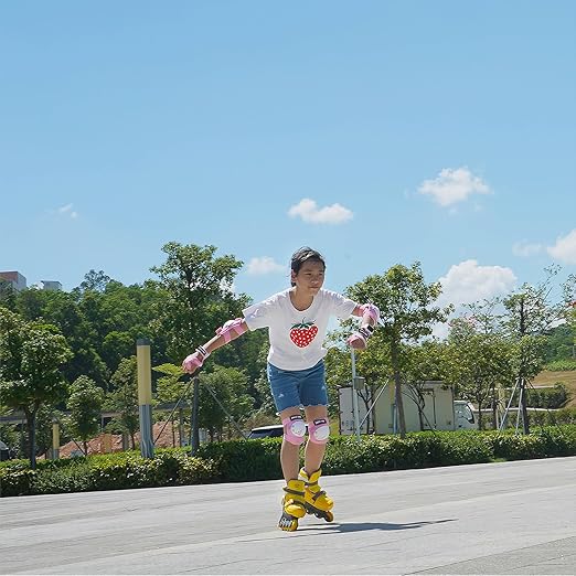 Youth/Kids Knee Pads Elbow Pads Wrist Guards Protective Gear Set for 3-15 Years Child Roller Skates, Skateboard, Cycling, Inline Skating, BMX Bike, Balance Bike, Scooter Riding and Other Outdoor Sports-StrideForce Fitness