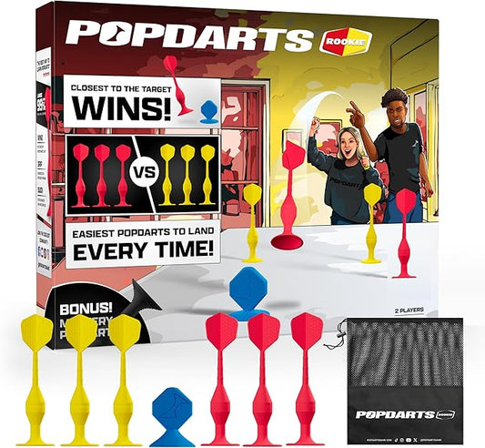 Popdarts Game Rookie Pack – Beginner-Friendly Suction Cup Dart Game for Kids, Families, and New Players | Indoor & Outdoor Target Toss Game | Fast Setup, Durable, Simple Rules, and Fun for All Ages!-StrideForce Fitness