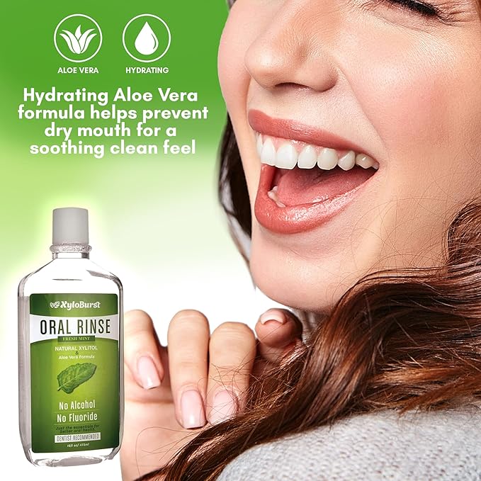Xyloburst Oral Rinse Mouthwash - Natural Xylitol Mouthwash | Fluoride Free Mouth Wash | Alcohol Free Mouth Wash | Fresh Mint Mouth Rinse | SLS Free