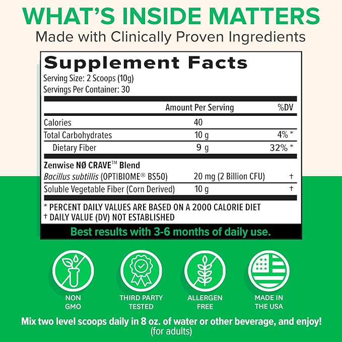 Zenwise Health ZenGLP-1, Natural GLP-1 with Metabolic Probiotics to Help Control Hunger & Cravings and Support Digestive Health - GLP-1 Supplement Support for Women & Men - 30-Day Serving-StrideForce Fitness