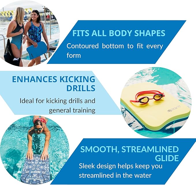 Sporti Adult Kickboard for Swim Training - Swimming Kickboard for Men Women, Water Board for Adult, Swimming Training Aid-StrideForce Fitness