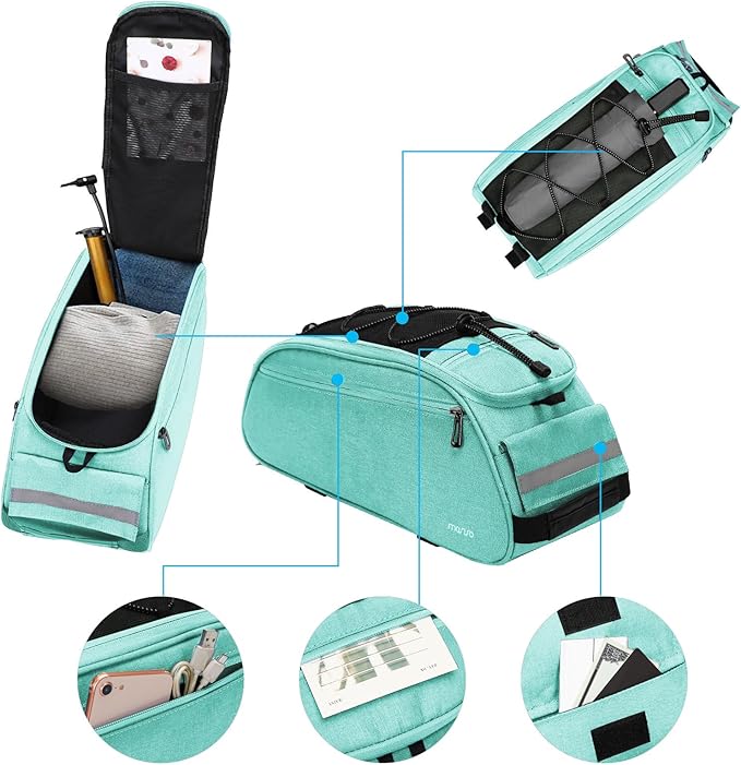 MOSISO Bike Rack Bag, Waterproof Bicycle Trunk Pannier Rear Seat Pouch Cycling Bike Carrier Backseat Storage Luggage Saddle Shoulder Bag-StrideForce Fitness