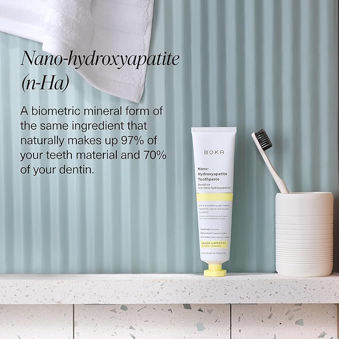 Boka Fluoride Free Toothpaste, Nano Hydroxyapatite Toothpaste, Appropriate for Sensitive Teeth - for Adult, Kids Oral Care - Lemon Lavender Flavor, 4 Fl Oz 3Pk US Manufactured