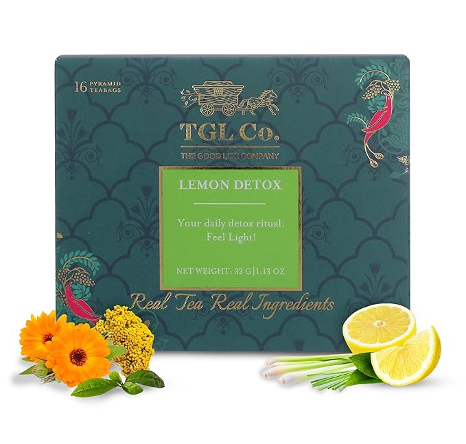 TGL Co. Lemon Detox Tea (16 Green Tea Bags) | Lemon Tea Keeps Hydrated | Sip it Hot or Iced-StrideForce Fitness