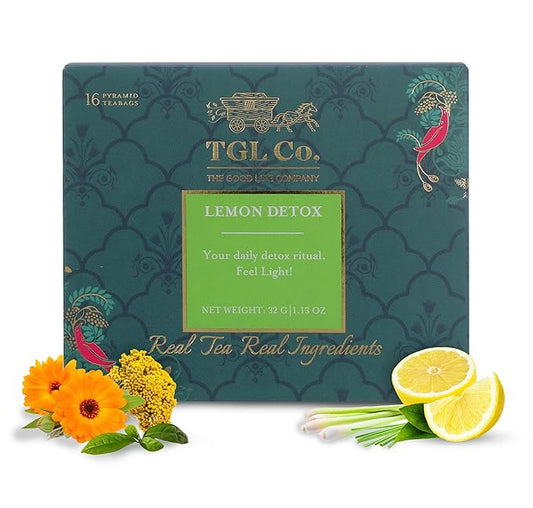 TGL Co. Lemon Detox Tea (16 Green Tea Bags) | Lemon Tea Keeps Hydrated | Sip it Hot or Iced-StrideForce Fitness