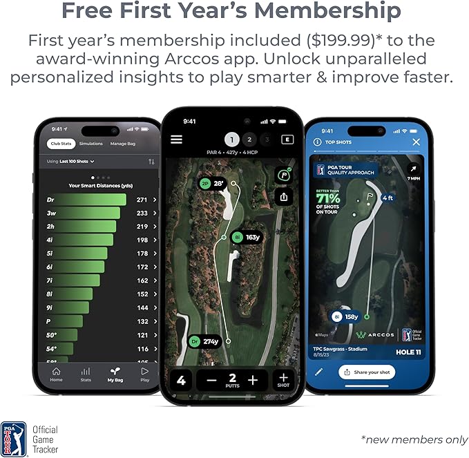 Arccos Smart Sensors: Automatic Golf Game Tracking System, A.I. Powered GPS Rangefinder & Smart Club Distances-StrideForce Fitness