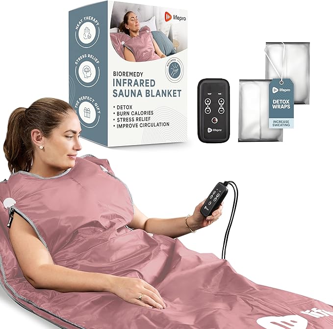 Lifepro BioRemedy Infrared Sauna Blanket – Available in 5 Colors – Portable Far Infrared Home Sauna Bag for Detox, Tension, and Relaxation – Adjustable Temp (86–158°F) & Timer – Includes Detox Wraps-StrideForce Fitness