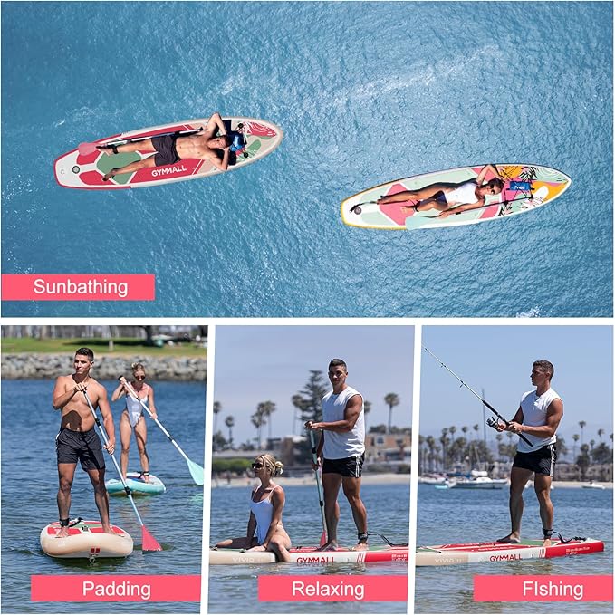 Paddle Board, Inflatable Stand Up SUP Paddle Boards for Adults & Youths of All Skill Levels, Wide & Non-Slip Deck Design Blow Up Paddleboards with Premium Accessories & Storage Bag-StrideForce Fitness