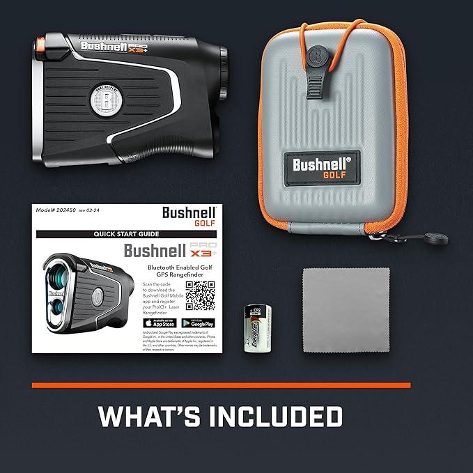 Bushnell Pro X3+ Golf Rangefinder with Wind Speed and Direction,1300 Yard Range,7X Magnification, Pin Locking with Visual Jolt-StrideForce Fitness