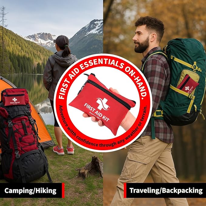 Protect Life Survival First Aid Kit for Home/Business, Camping Survival Kits | Mini Travel First Aid Kit | Camping Equipment | Small Kits for Car | Outdoor Emergency Survivals Pack - 100pcs-StrideForce Fitness